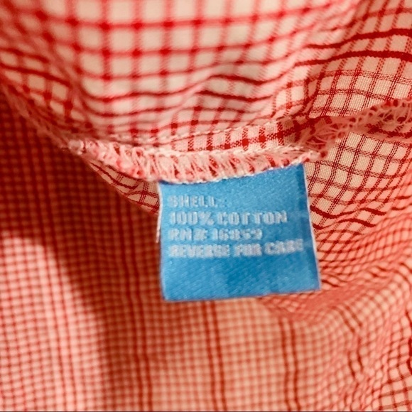 J. McLaughlin Red Plaid Ruffle Front Sleeveless Button Down Shirt Size XS - Picture 4 of 7